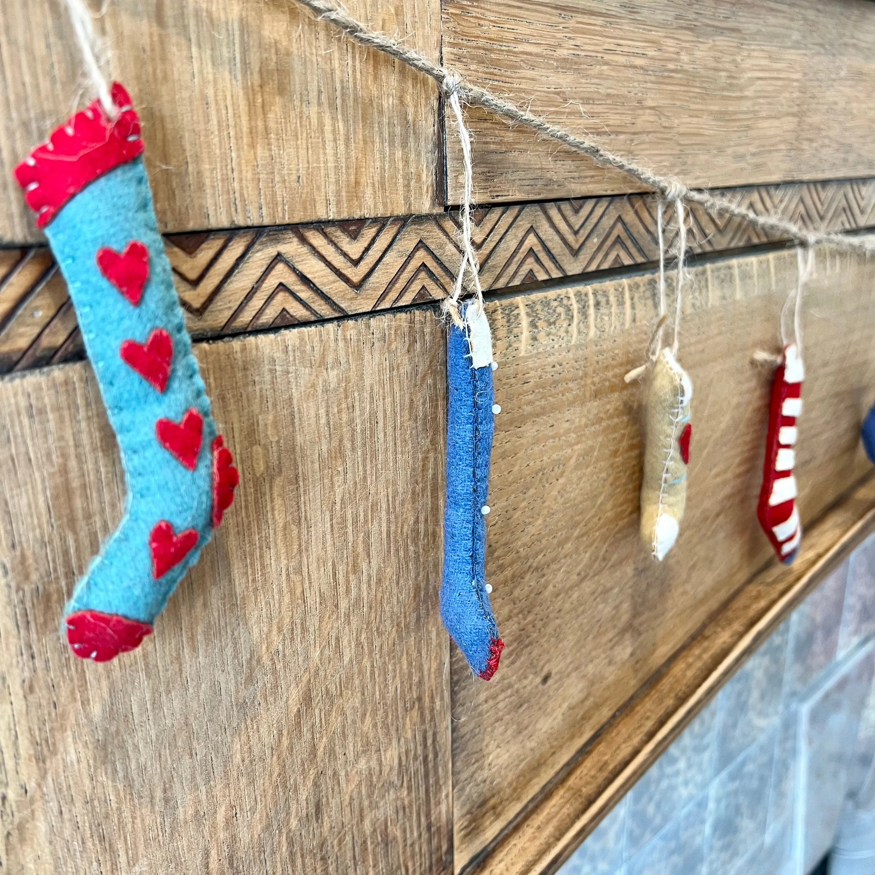 Hand-Stitched Felt Stocking Garland *limited stock*