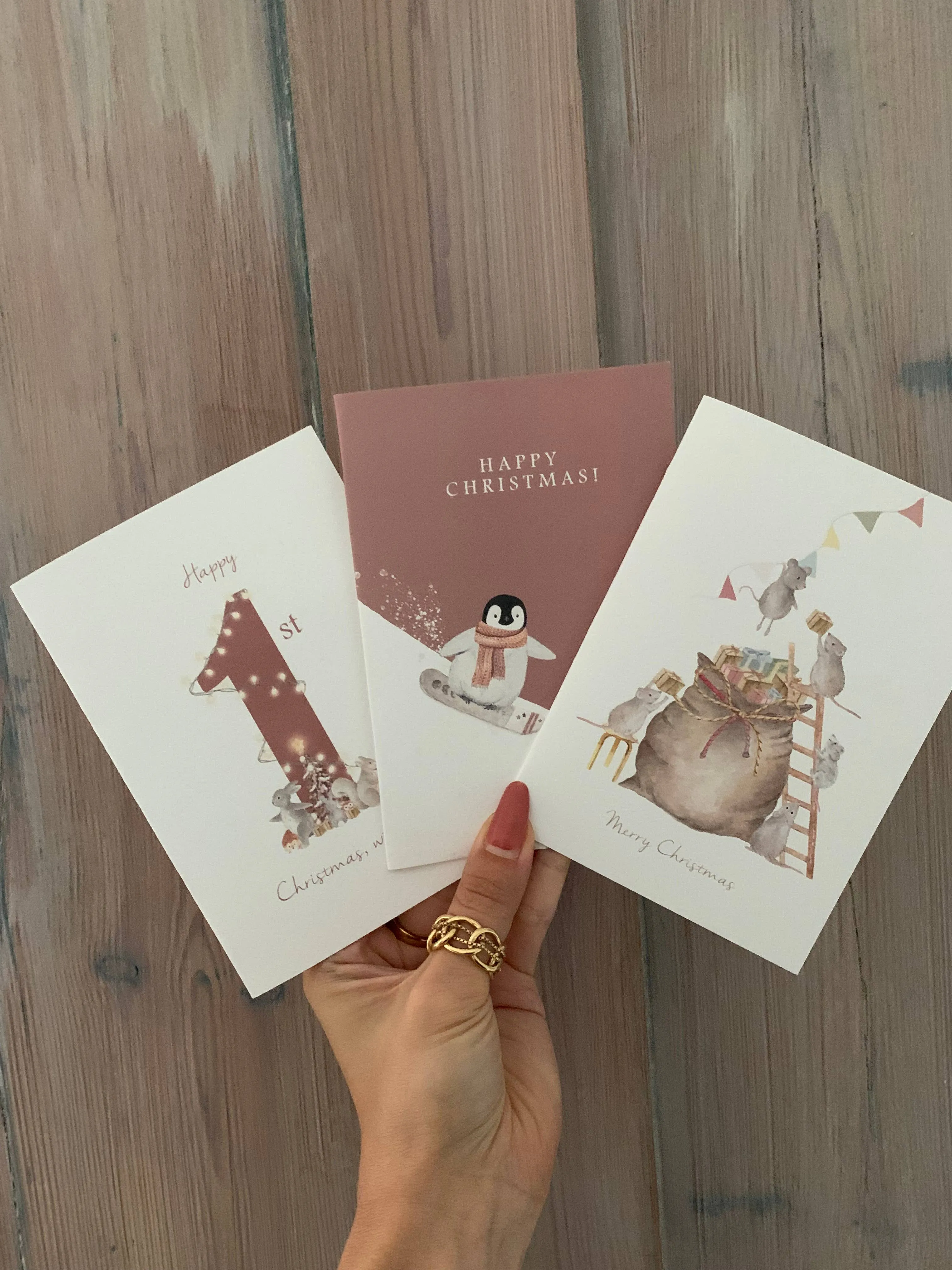 Happy 1st Christmas Cards - Little Roglets