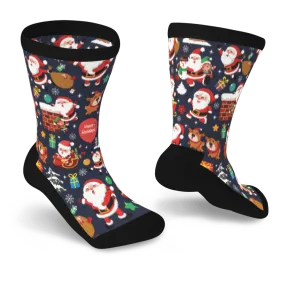 Non-Binding Diabetic Socks Featuring Santa Claus Design