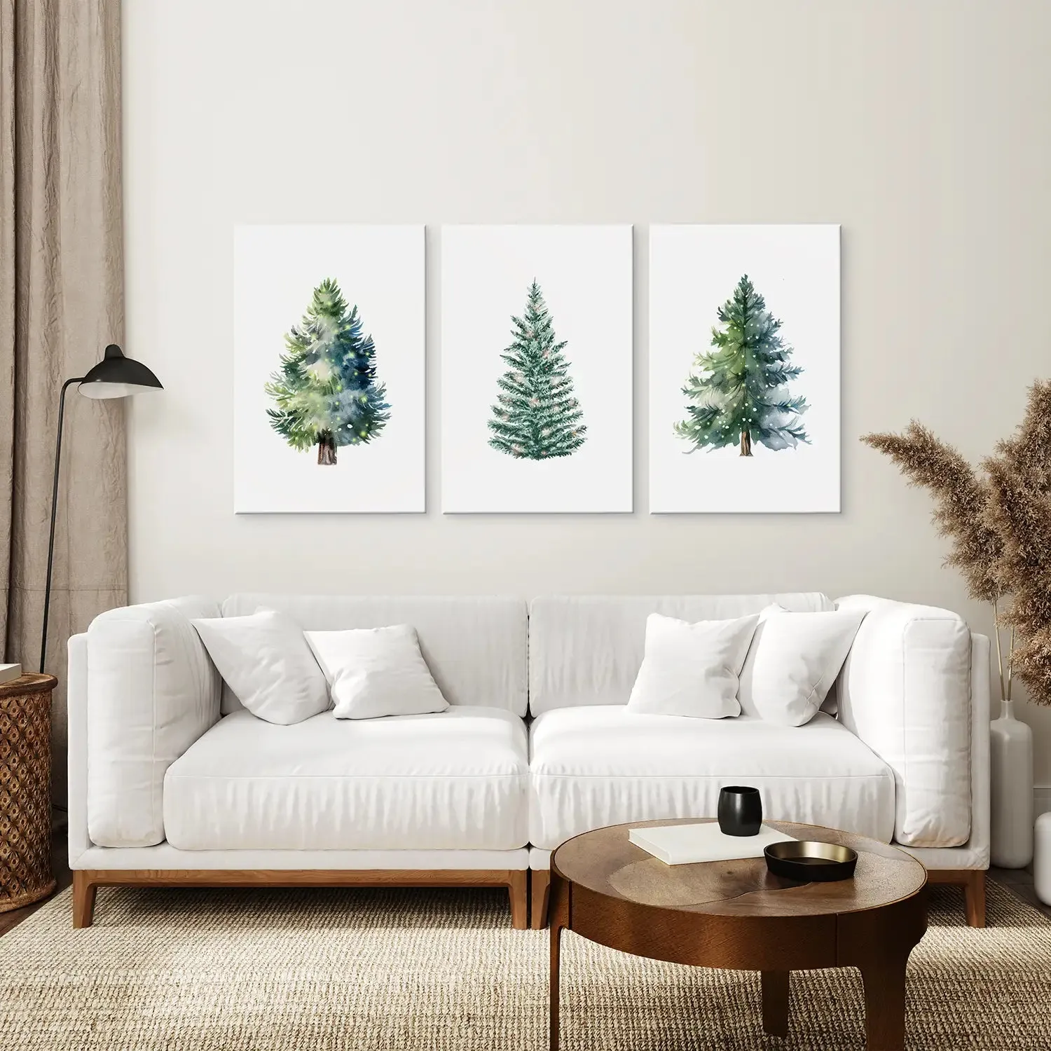 Home Decor Watercolor Christmas Tree Prints Set