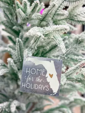 'Home For The Holidays' State Tin Ornament - Florida