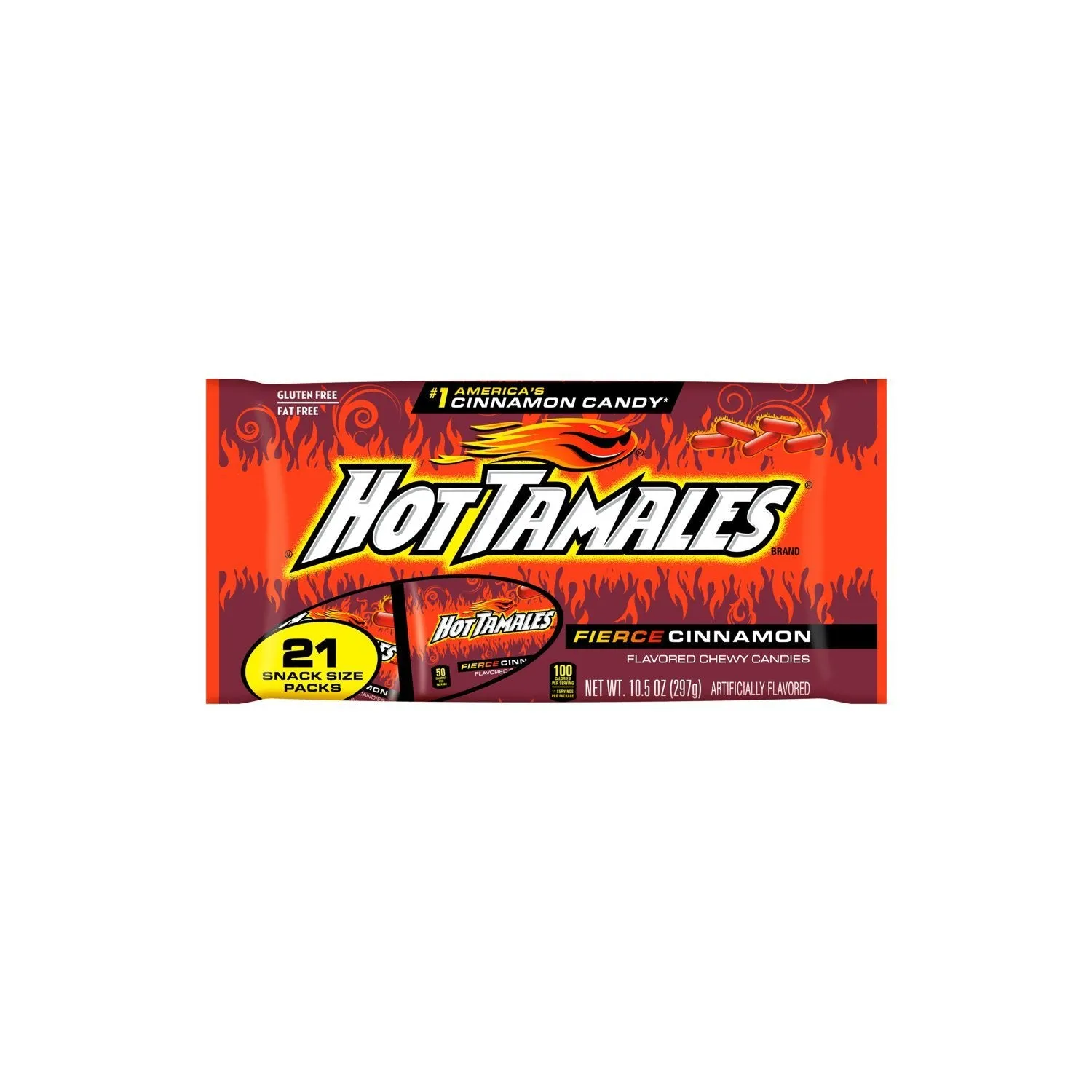 Hot Tamales Fierce Cinnamon Flavored Chewy Candies