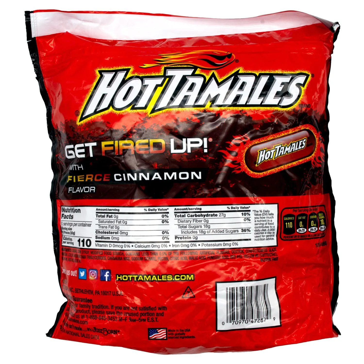 Hot Tamales Fierce Cinnamon Flavored Chewy Candies