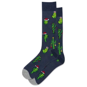 HOTSOX Men's Christmas Cactus Crew Sock