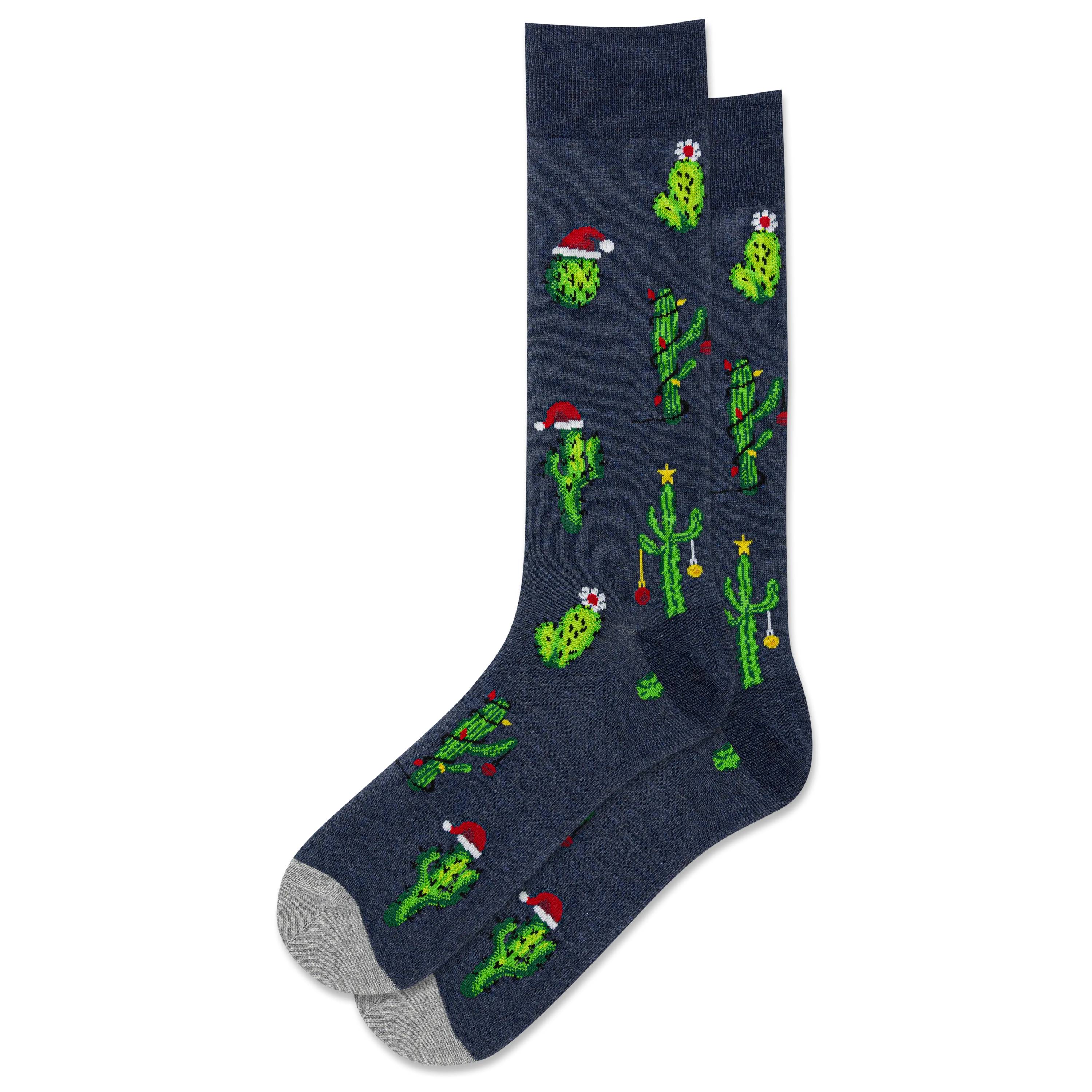 HOTSOX Men's Christmas Cactus Crew Sock