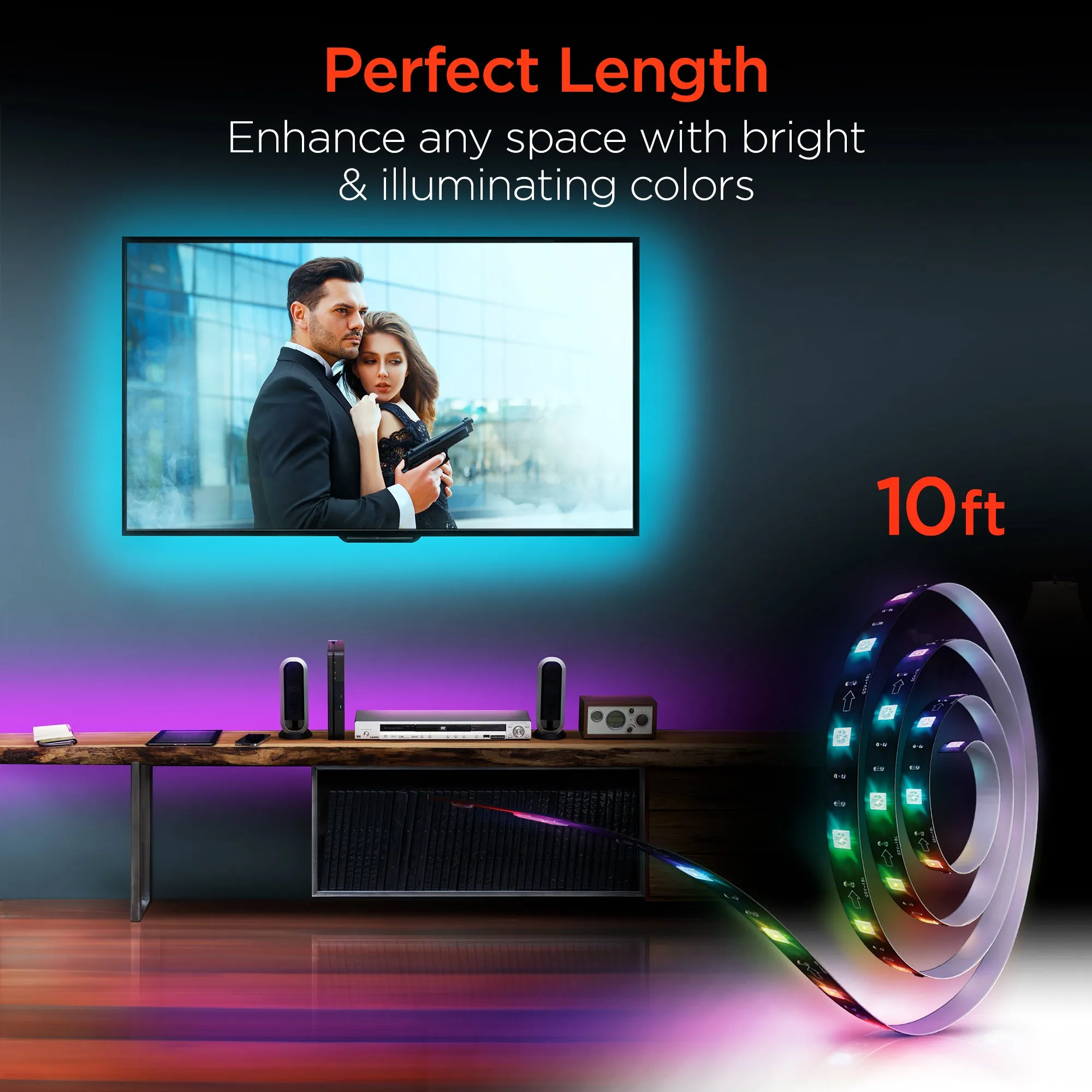 HyperNova LED Strip Lights 10ft Multi-Color