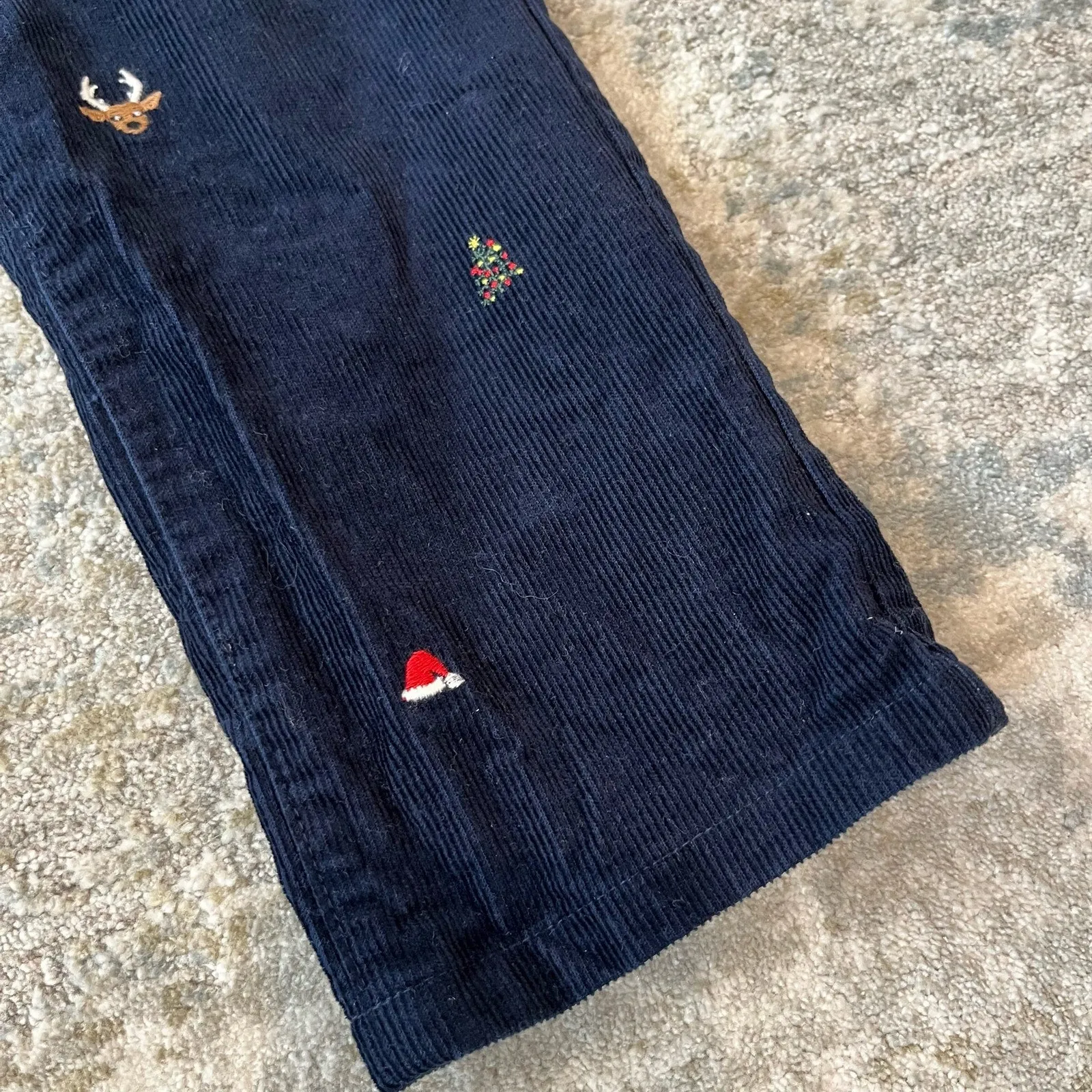 Janie and Jack Kids Corduroy Pants with Embroidered Holiday Icons