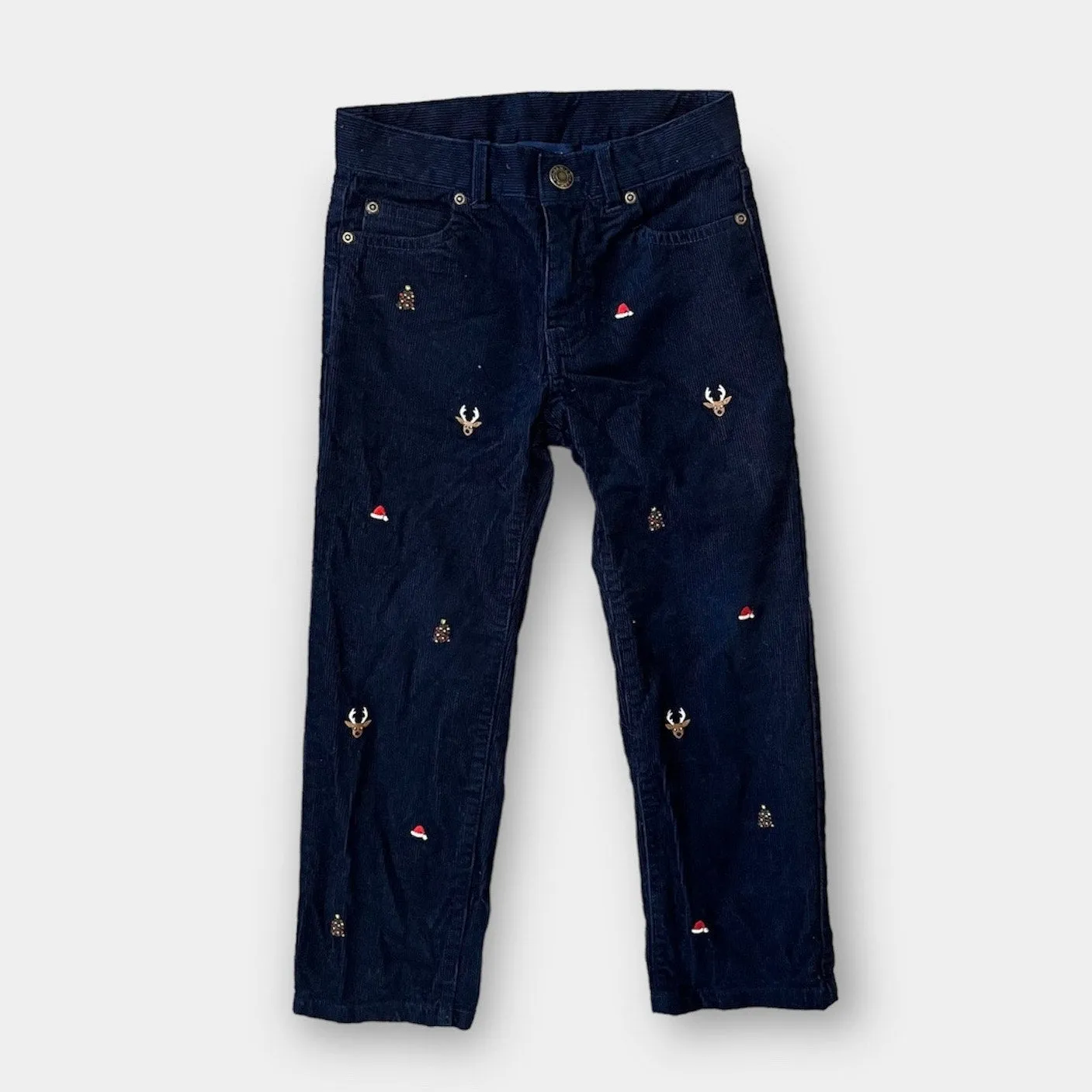 Janie and Jack Kids Corduroy Pants with Embroidered Holiday Icons