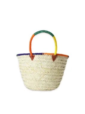 Kenyan beaded straw basket