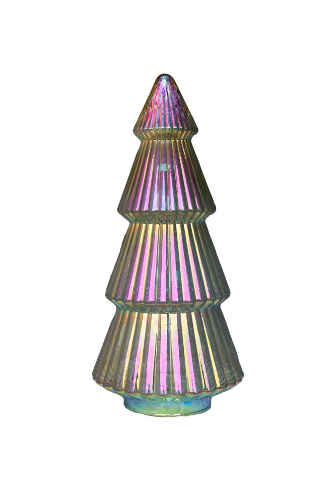 Large Glass Christmas Tree With LED Lights