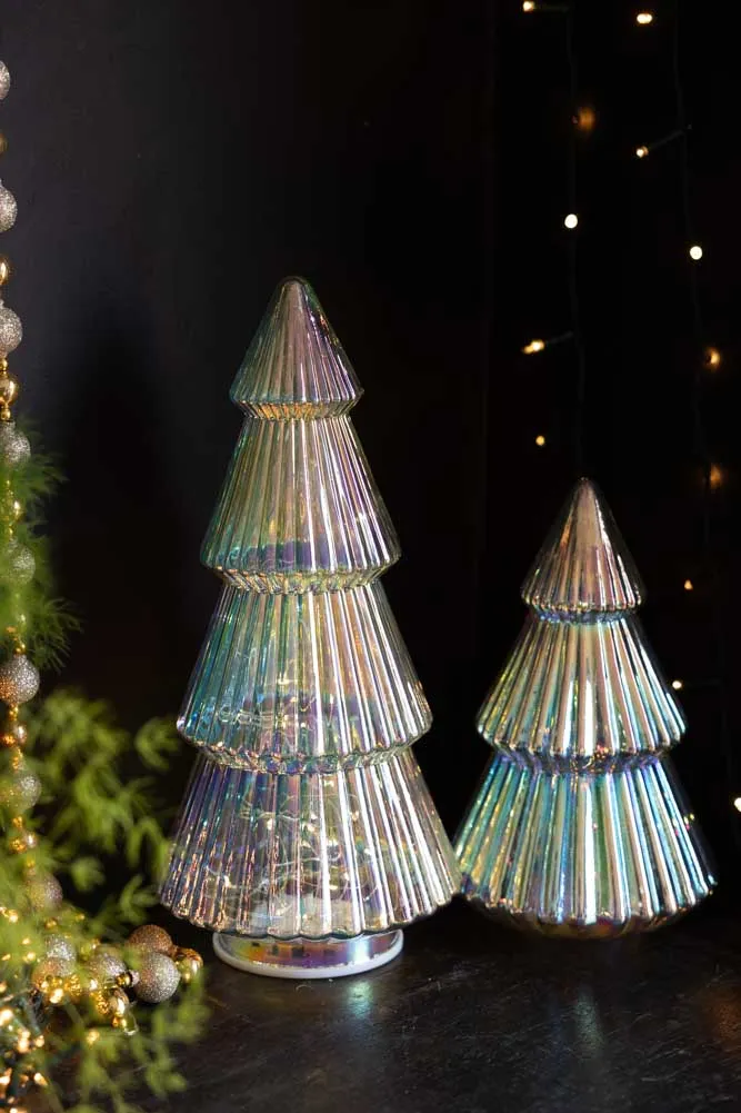 Large Glass Christmas Tree With LED Lights