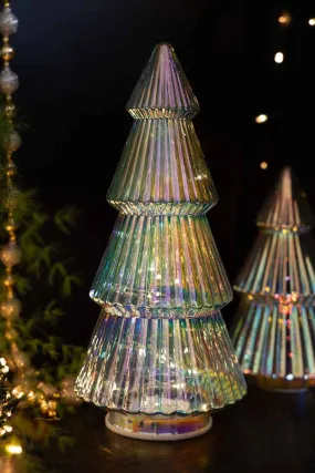 Large Glass Christmas Tree With LED Lights