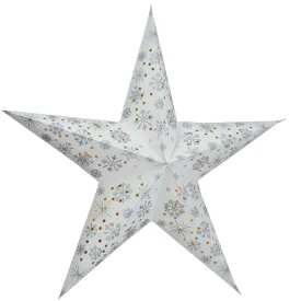 LED 60 cm Silver Snowflakes Hanging Paper Star