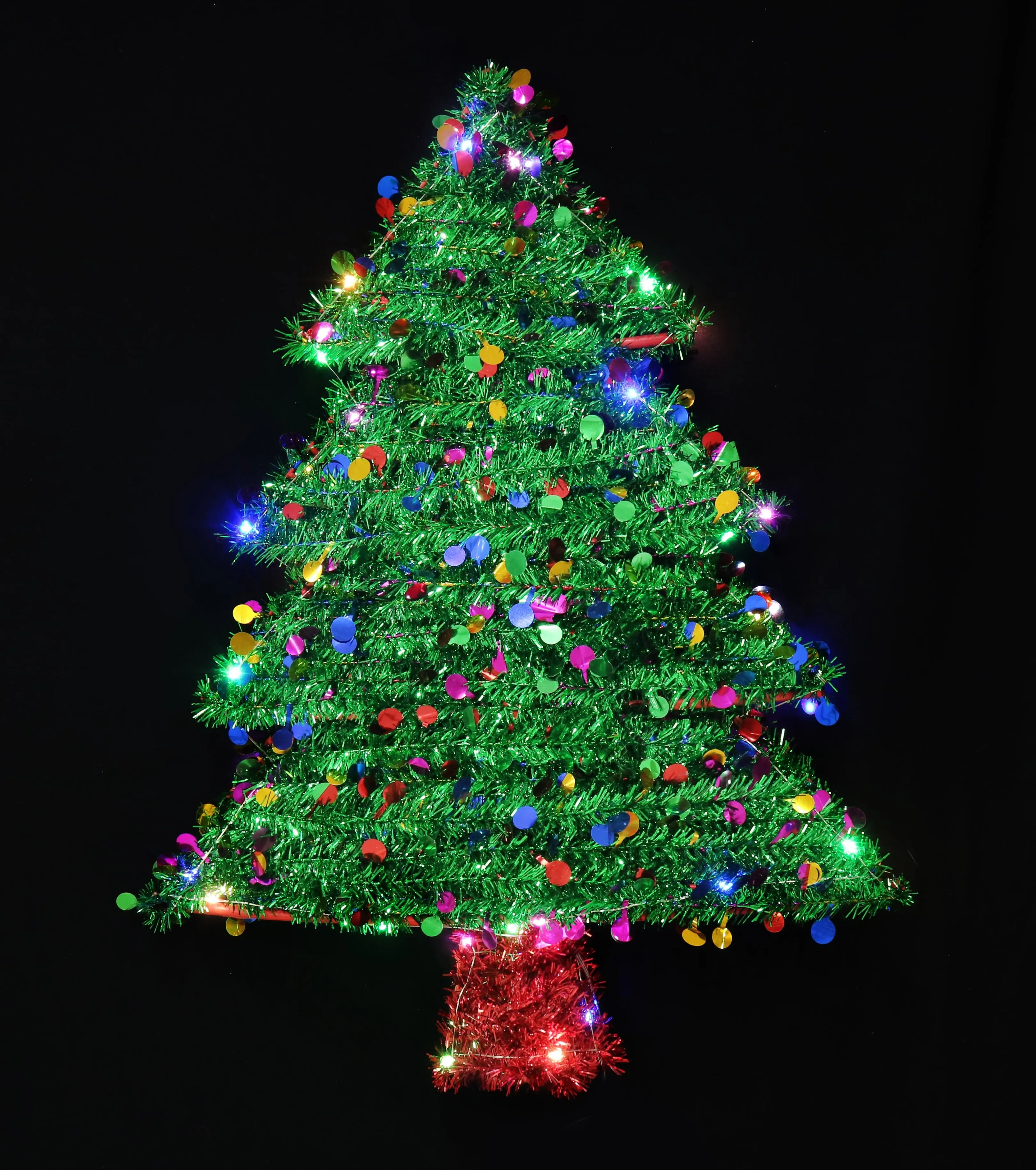 Light Up Tinsel Tree Plaque