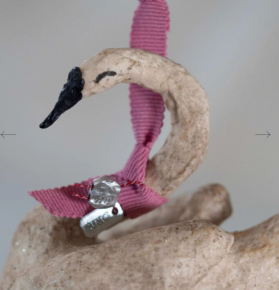 Majestic Christmas Swan Handmade In Cotton And Paper