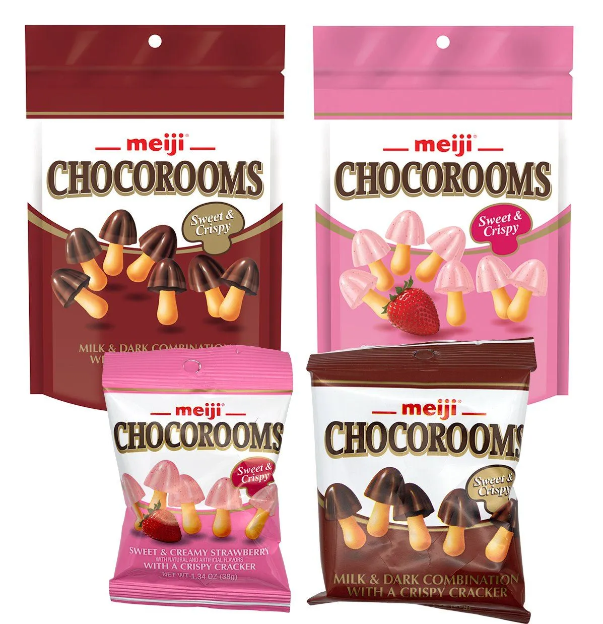 Meiji Chocorooms Crispy Cracker