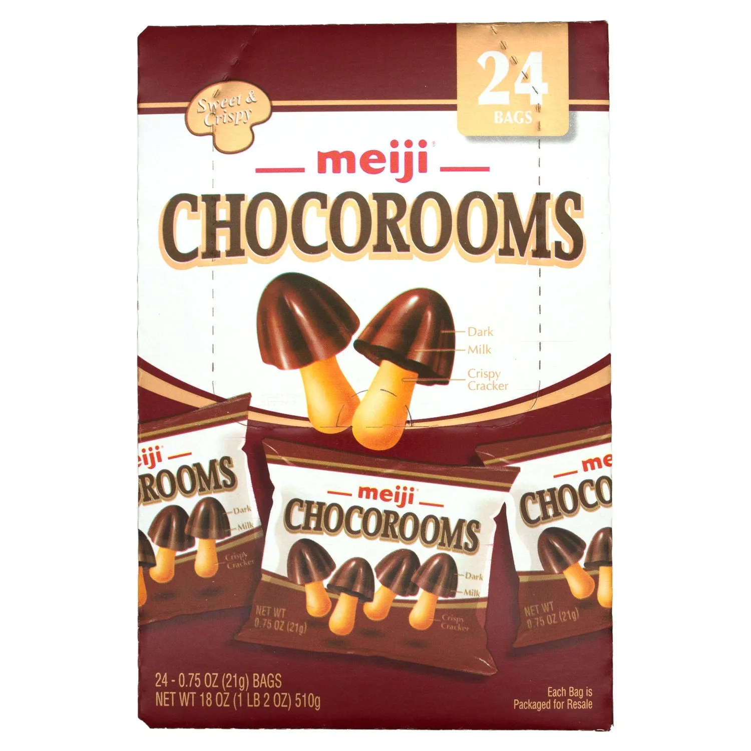 Meiji Chocorooms Crispy Cracker