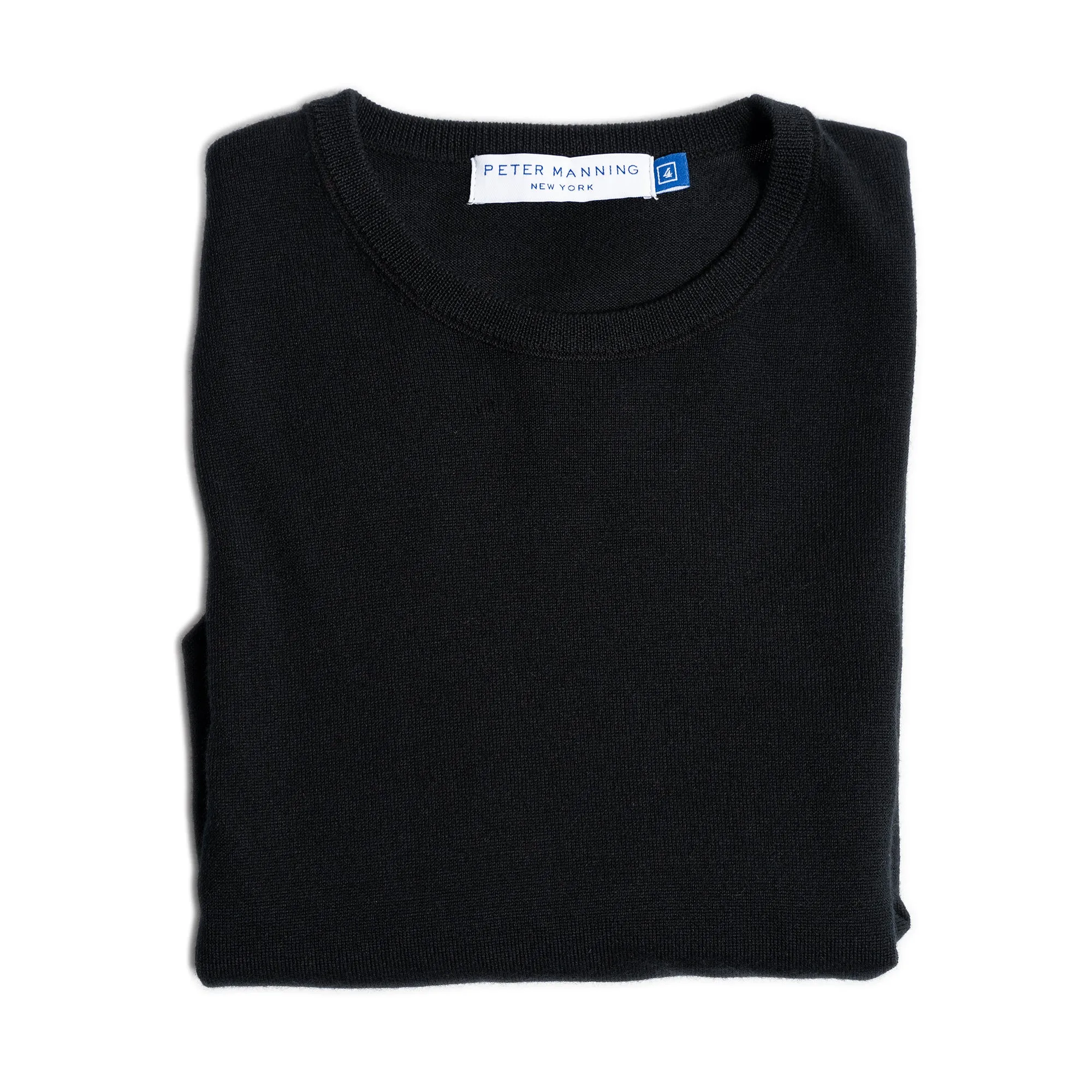 Merino Wool Sweaters Crew Neck - Black