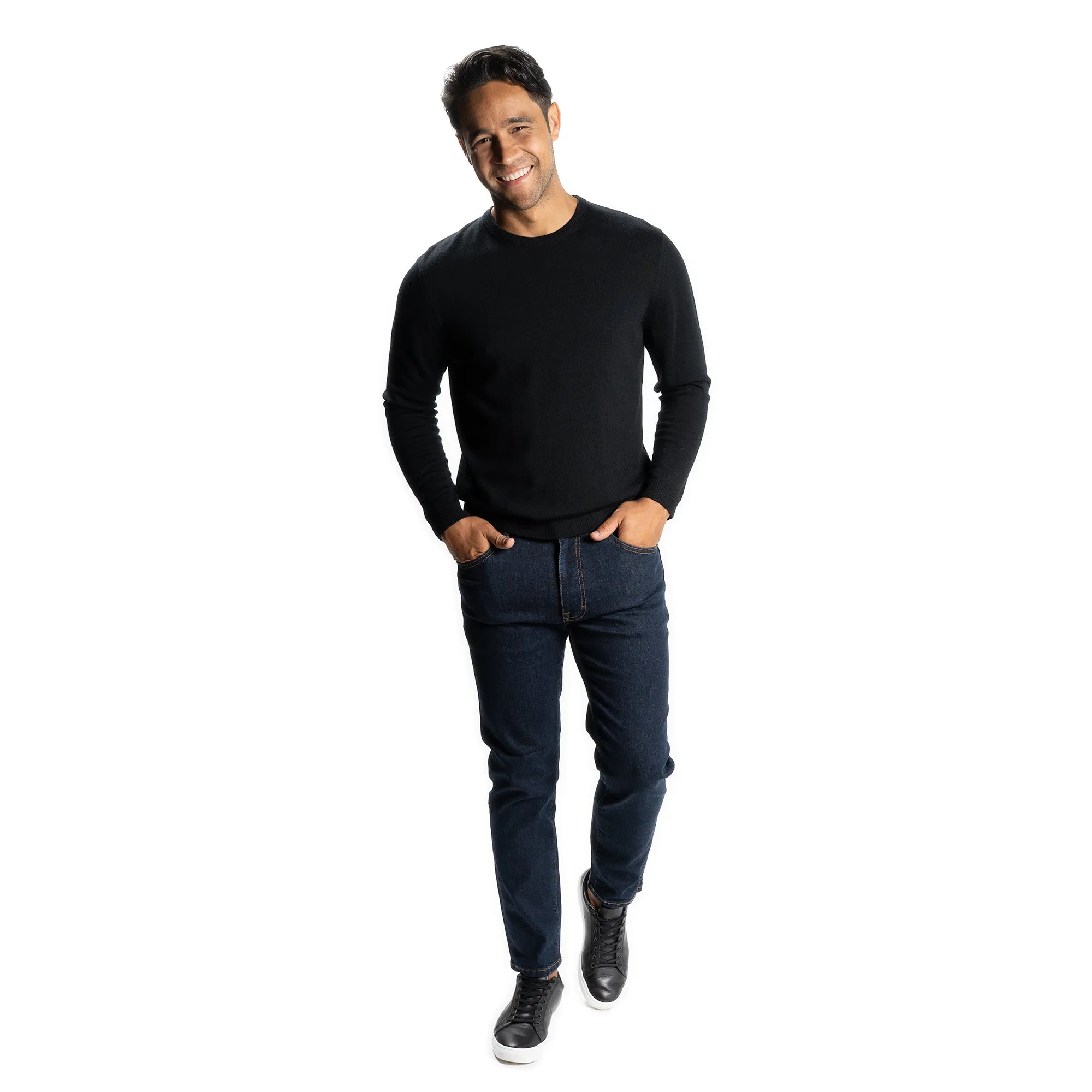 Merino Wool Sweaters Crew Neck - Black