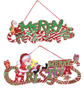 Merry Christmas Plaque 2 Asst (42cm)