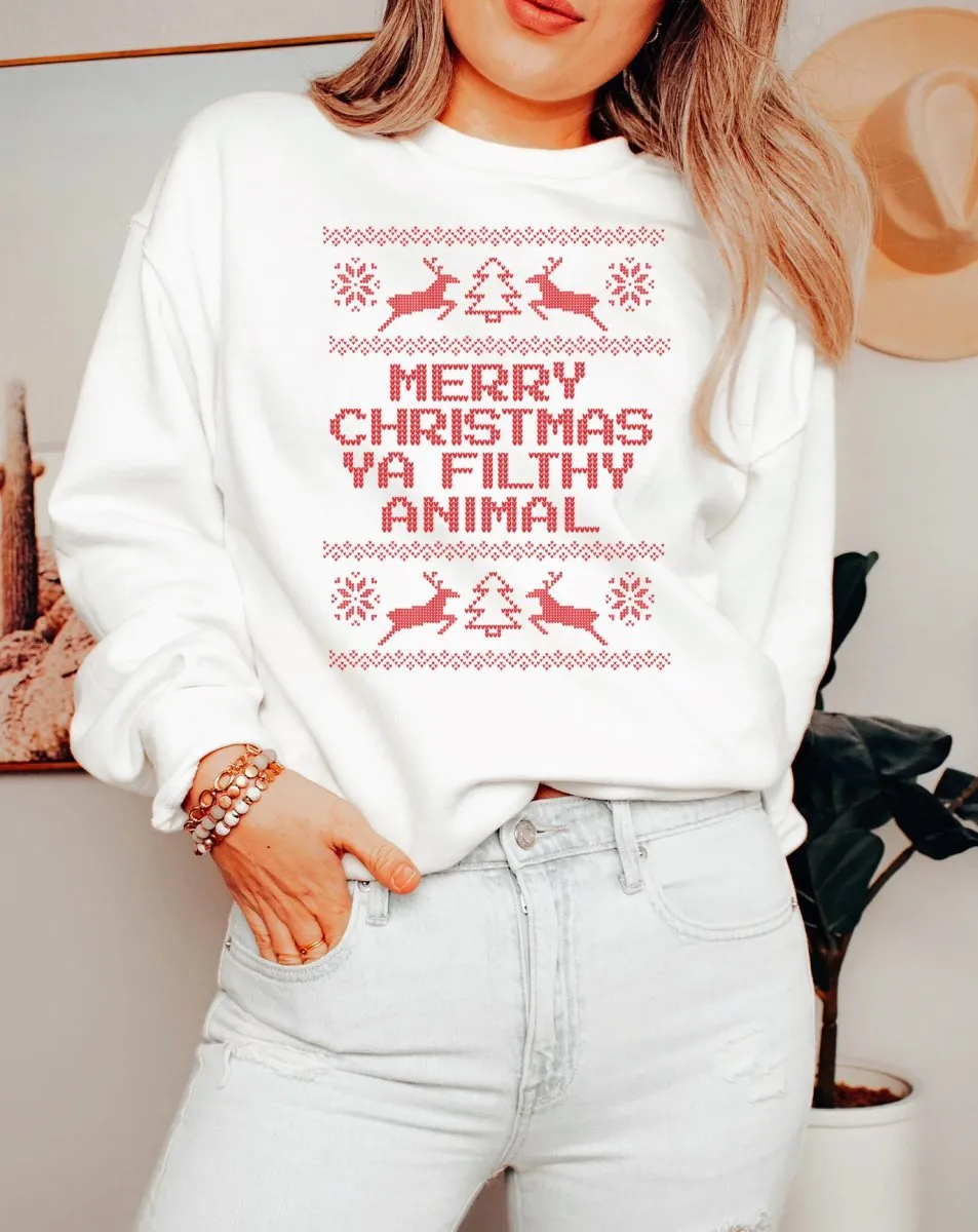 'Merry Christmas Ya Filthy Animal' Sweatshirt