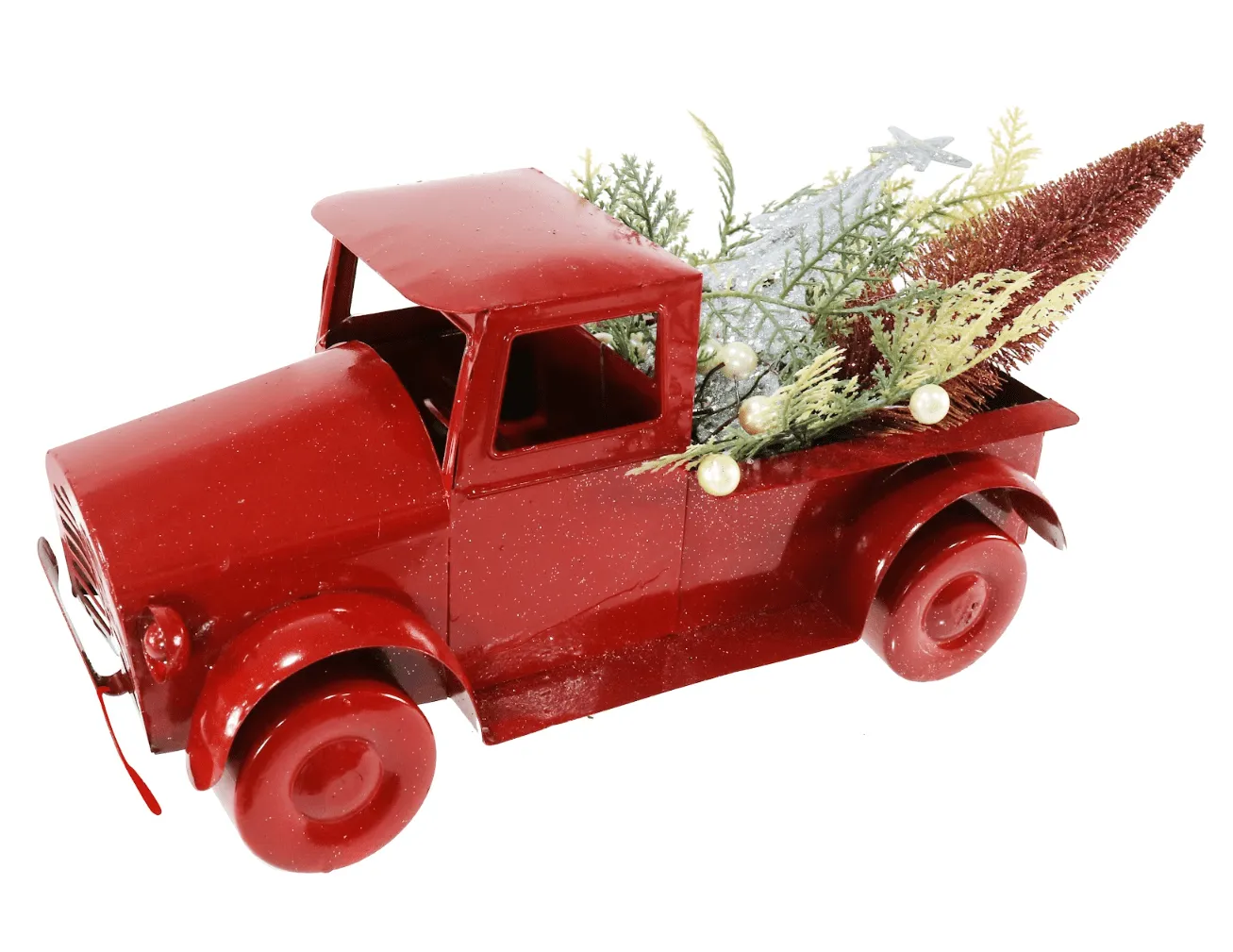 Metal Pick Up Car with Tree Deco 4 Asst