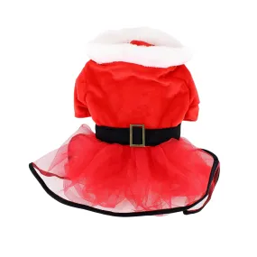 Midlee Mrs. Claus Santa Tutu Dog Dress - Small