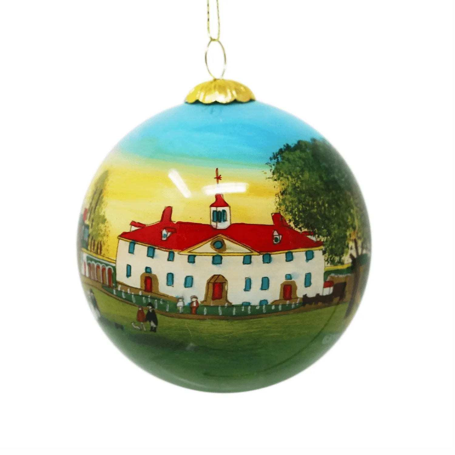 Mount Vernon 1792 Reverse Painted Ornament