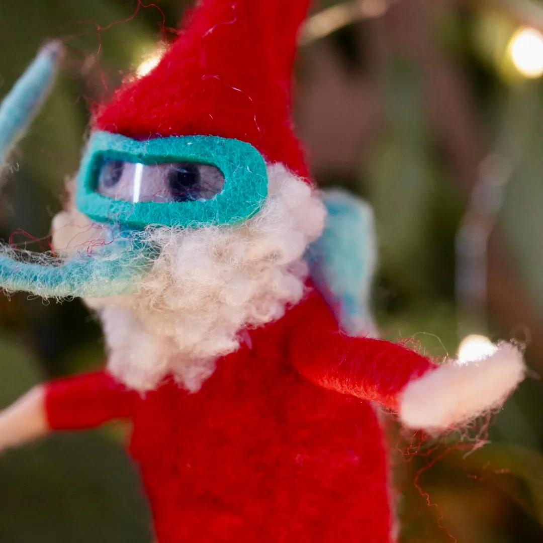 Needle-Felted Scuba Santa