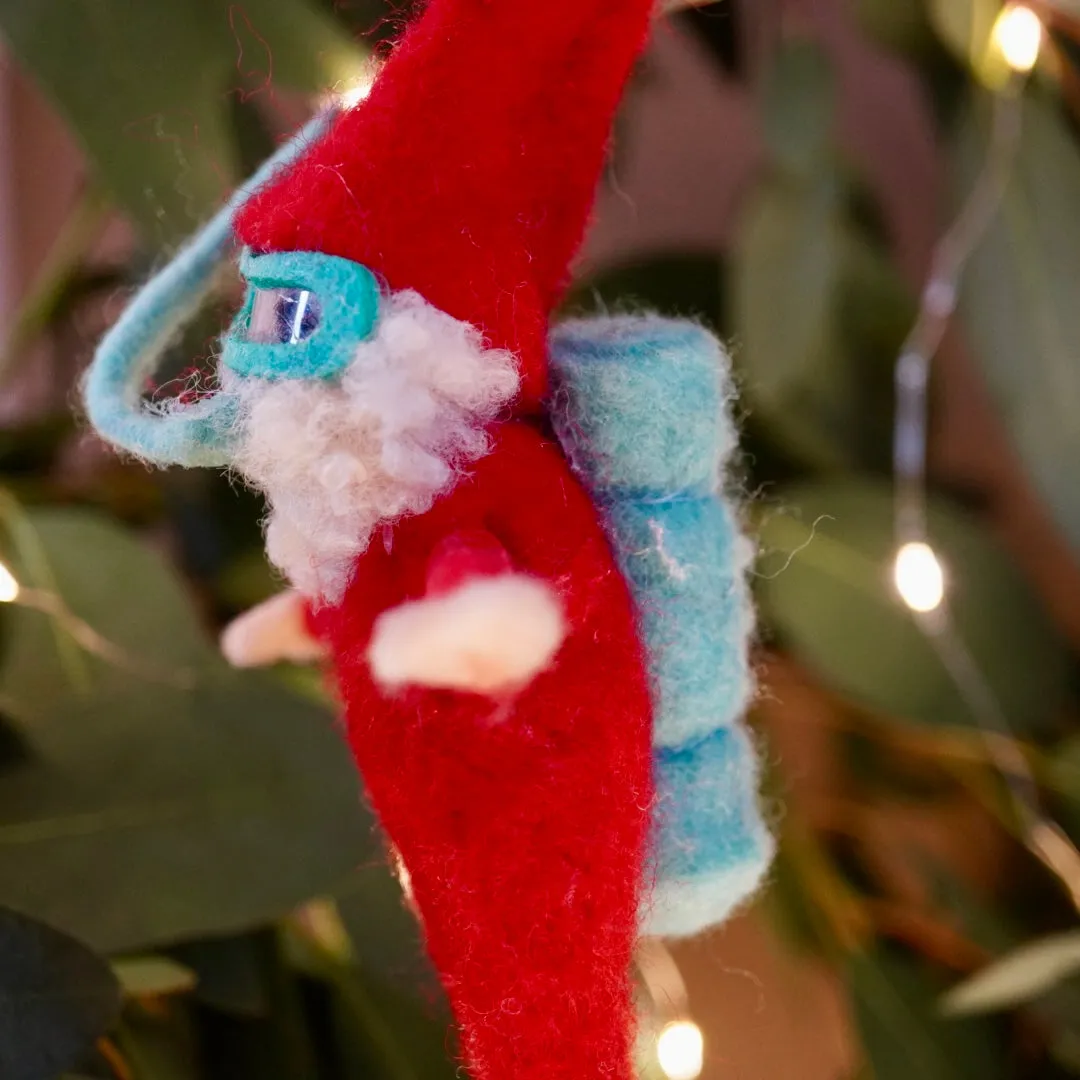 Needle-Felted Scuba Santa