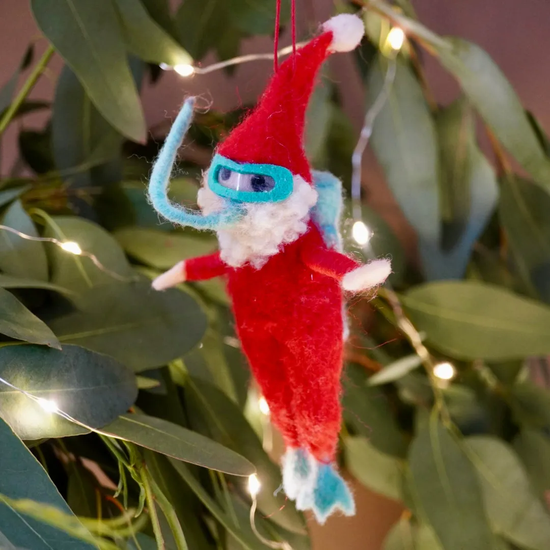 Needle-Felted Scuba Santa