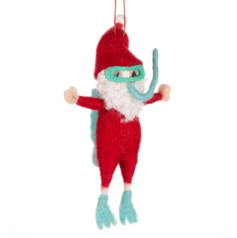 Needle-Felted Scuba Santa