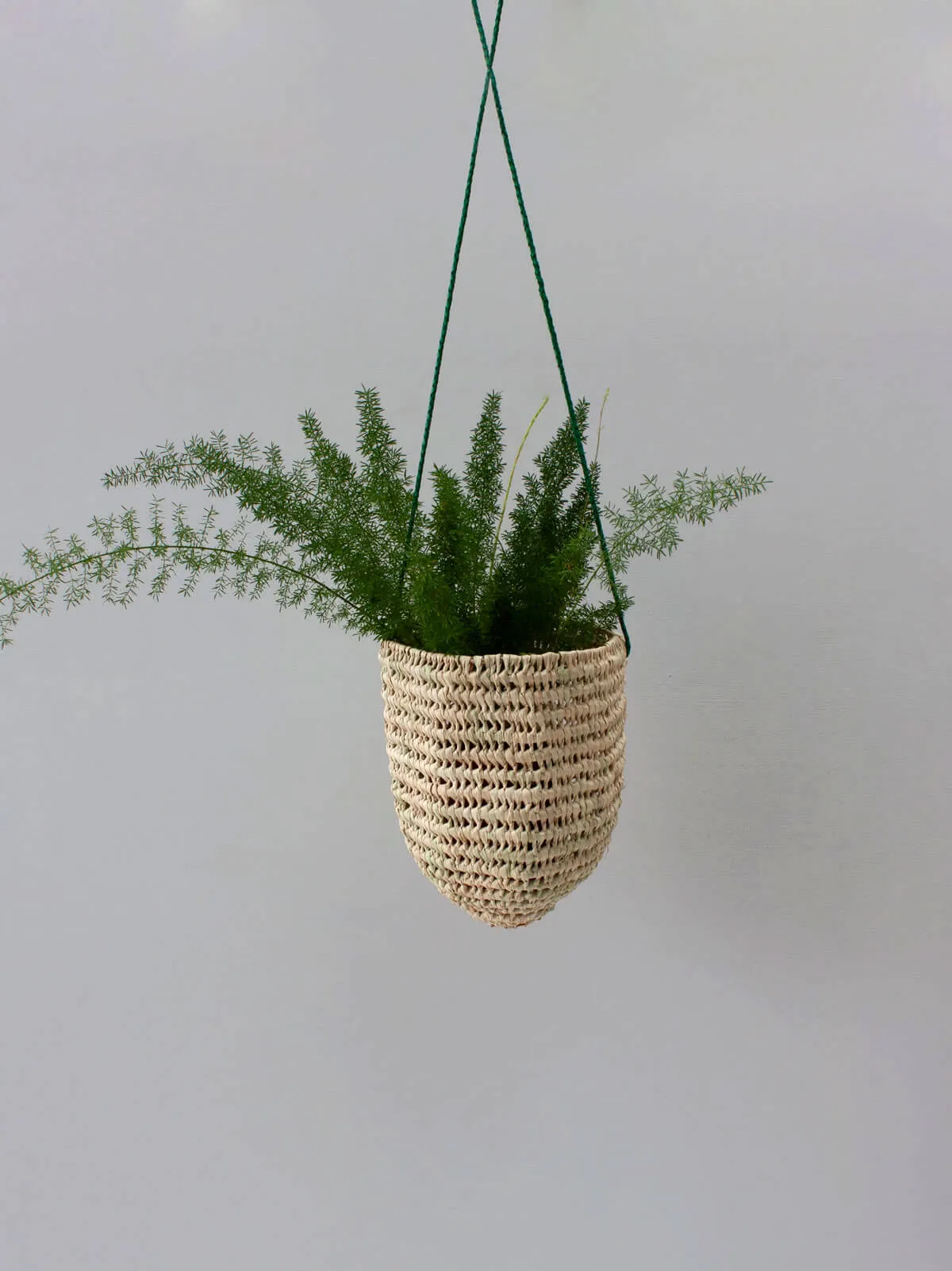 Open Weave Dome Hanging Baskets, Green