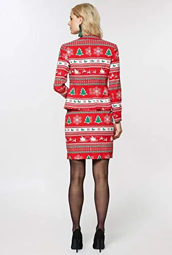 Opposuits Christmas Suits for Women - Winter Woman - Xmas Costumes Include Blazer and Skirt - US 14