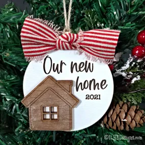 Our New Home Christmas Ornament | Personalized Laser Cut Wood Ornament