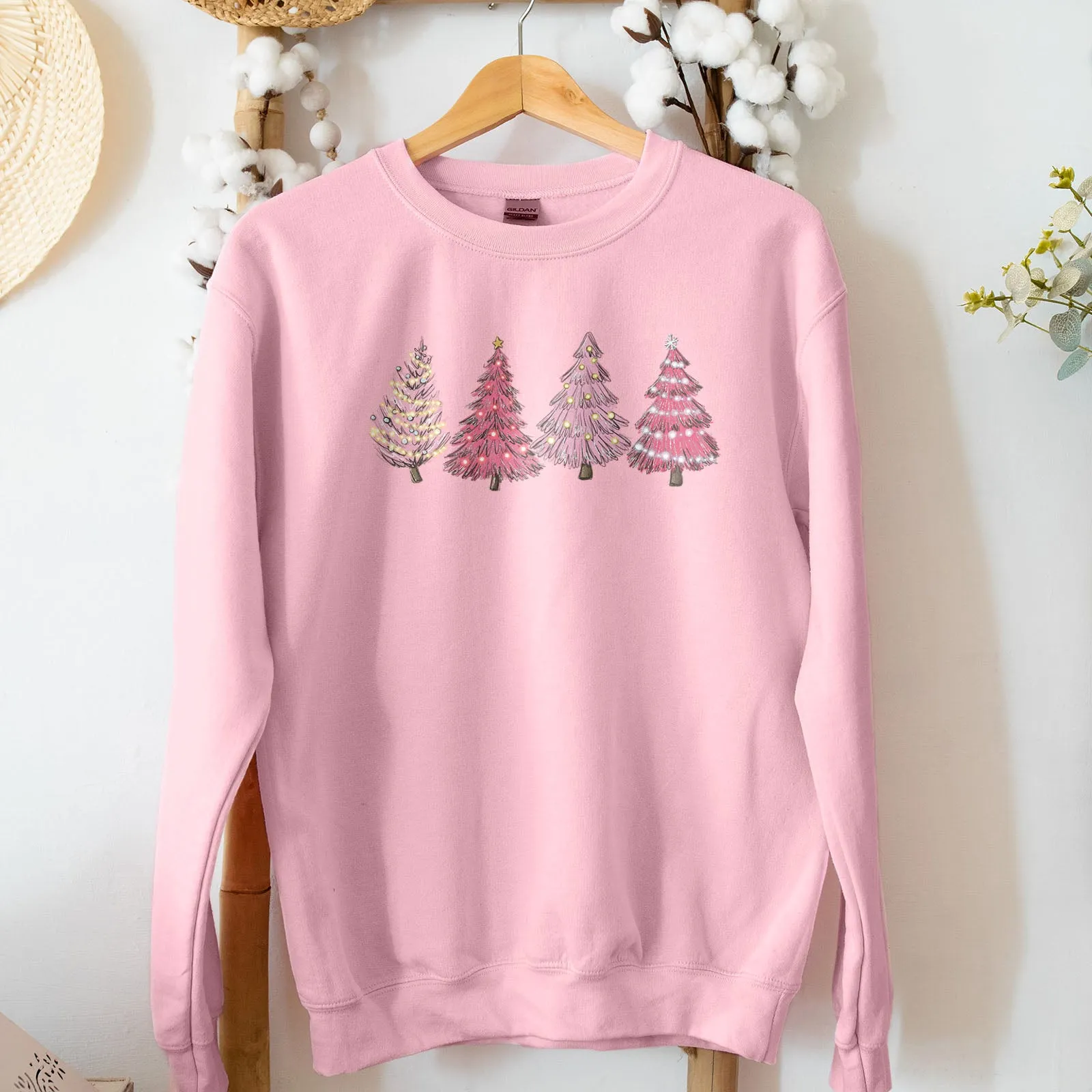 Pink Christmas Trees Sweatshirt