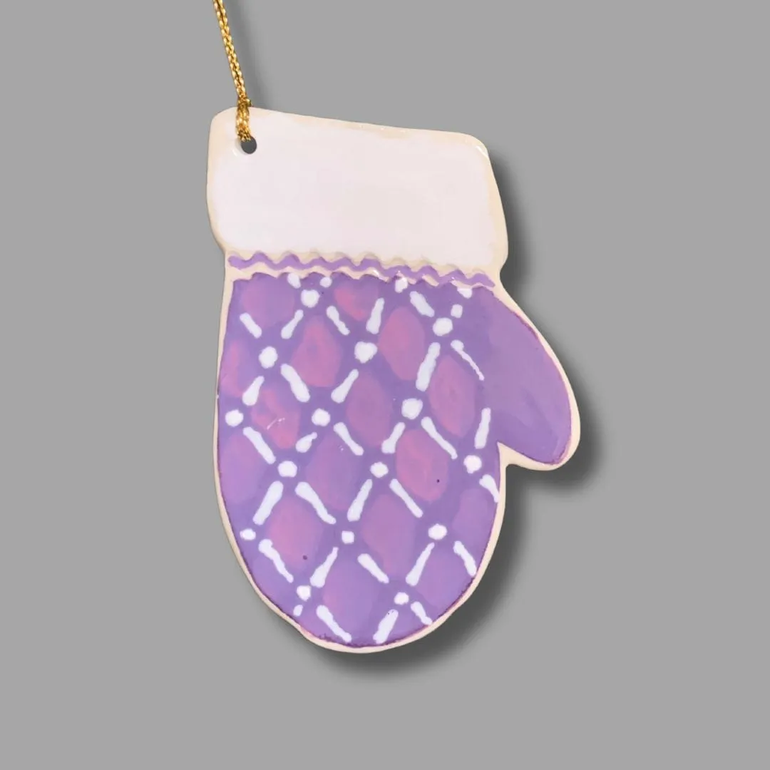 Purple Mitten Ornament