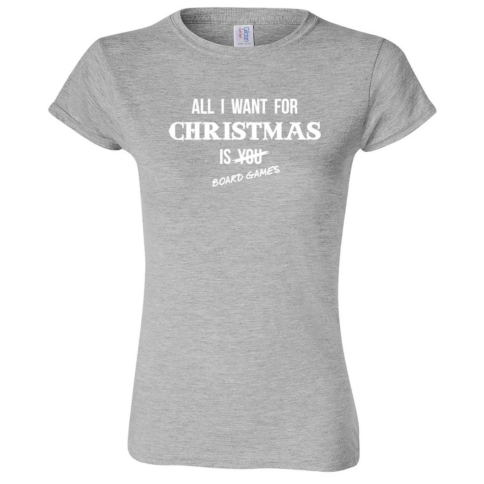 "All I Want for Christmas is Board Games" women's t-shirt