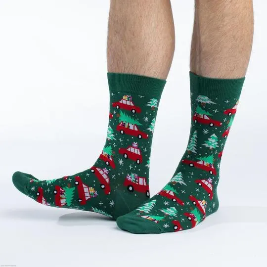 "Christmas Trees" Cotton Crew Socks by Good Luck Sock