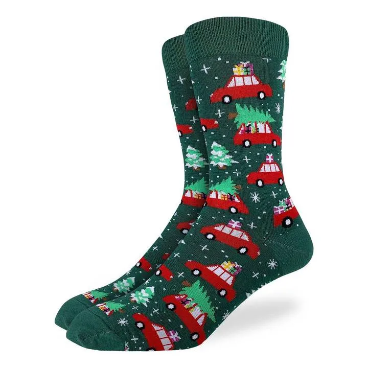 "Christmas Trees" Cotton Crew Socks by Good Luck Sock