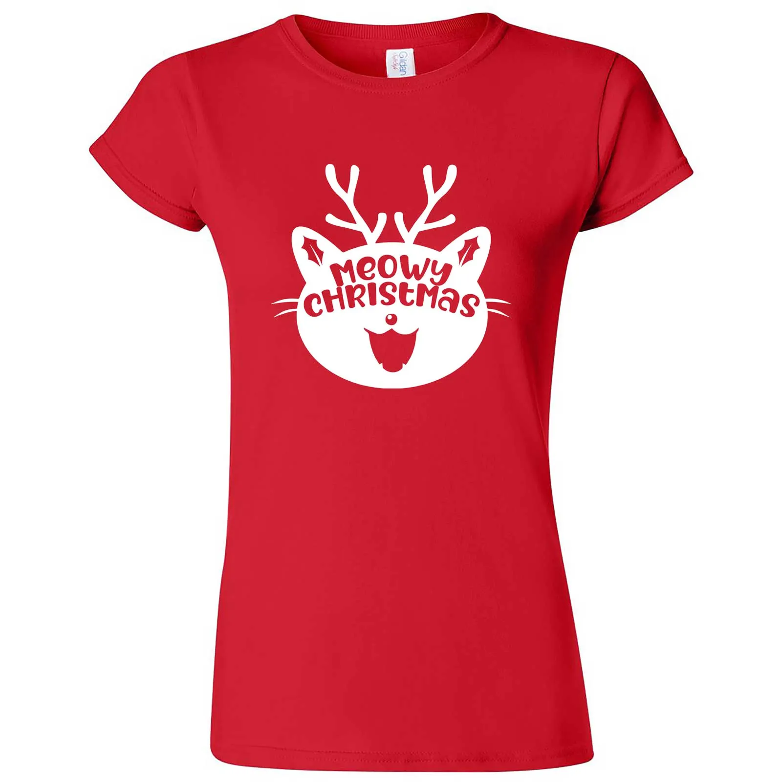 "Cute Meowy Christmas kitty" women's t-shirt