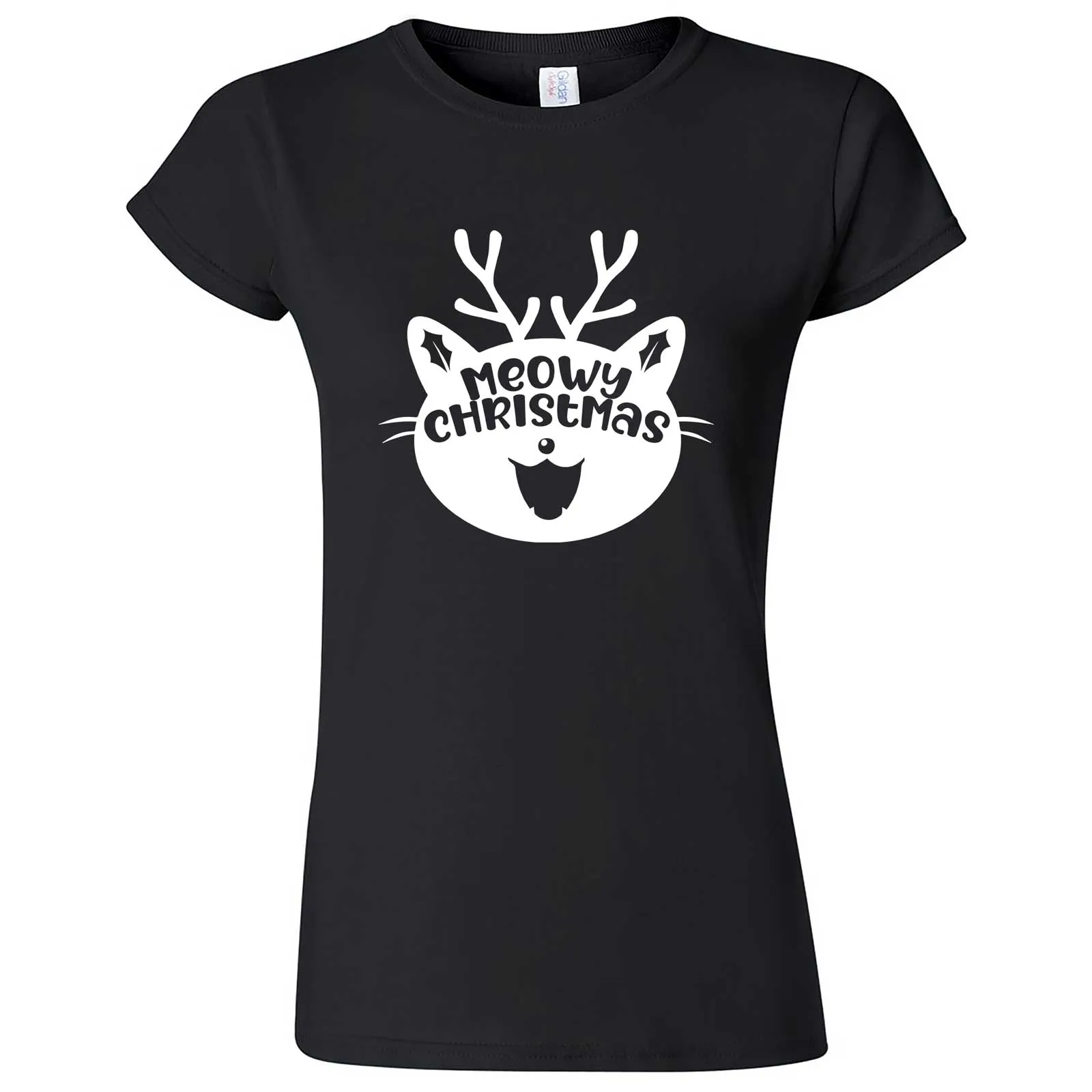 "Cute Meowy Christmas kitty" women's t-shirt