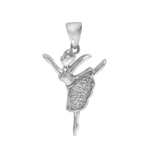 Real silver dancing girl necklace