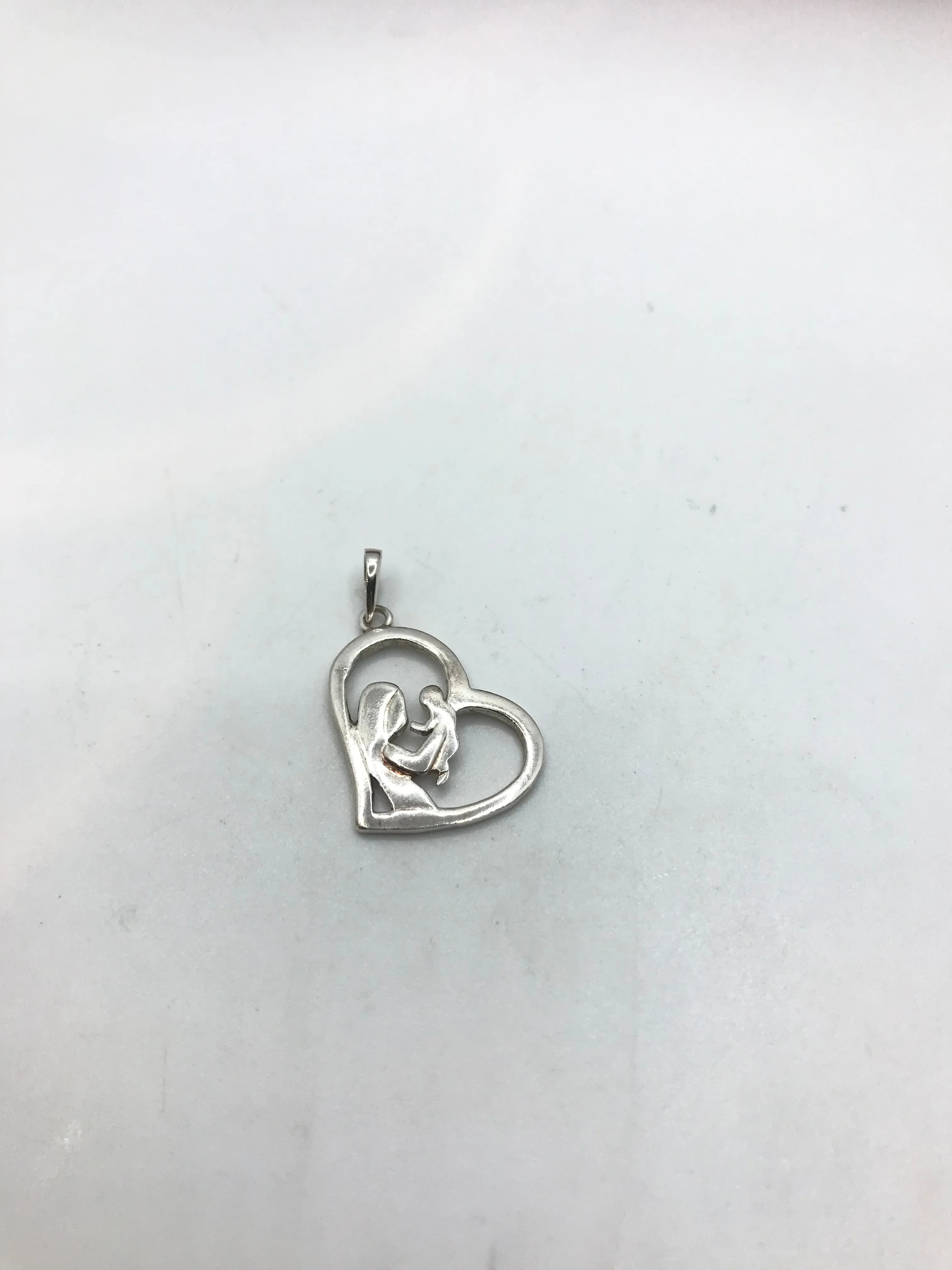 Real Silver Mother and child pendant