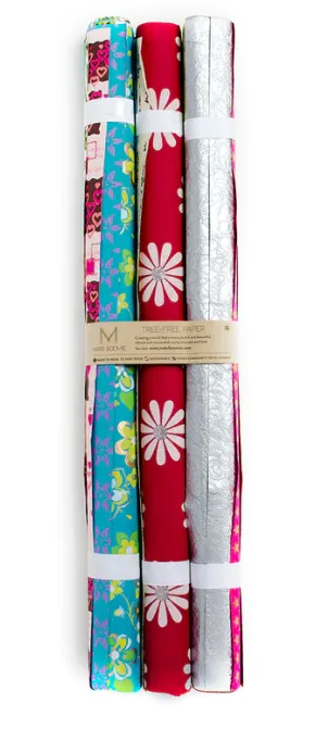 Recycled Paper Gift Wrap  Pack of 15 - Assorted Eco-friendly