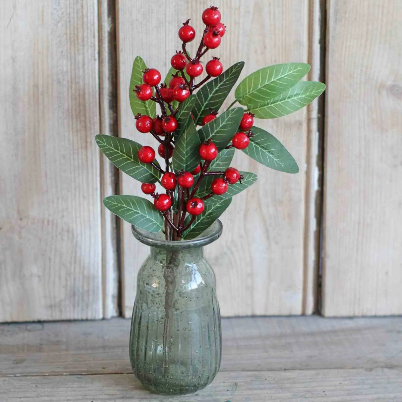 Red Berry Spray with Leaves