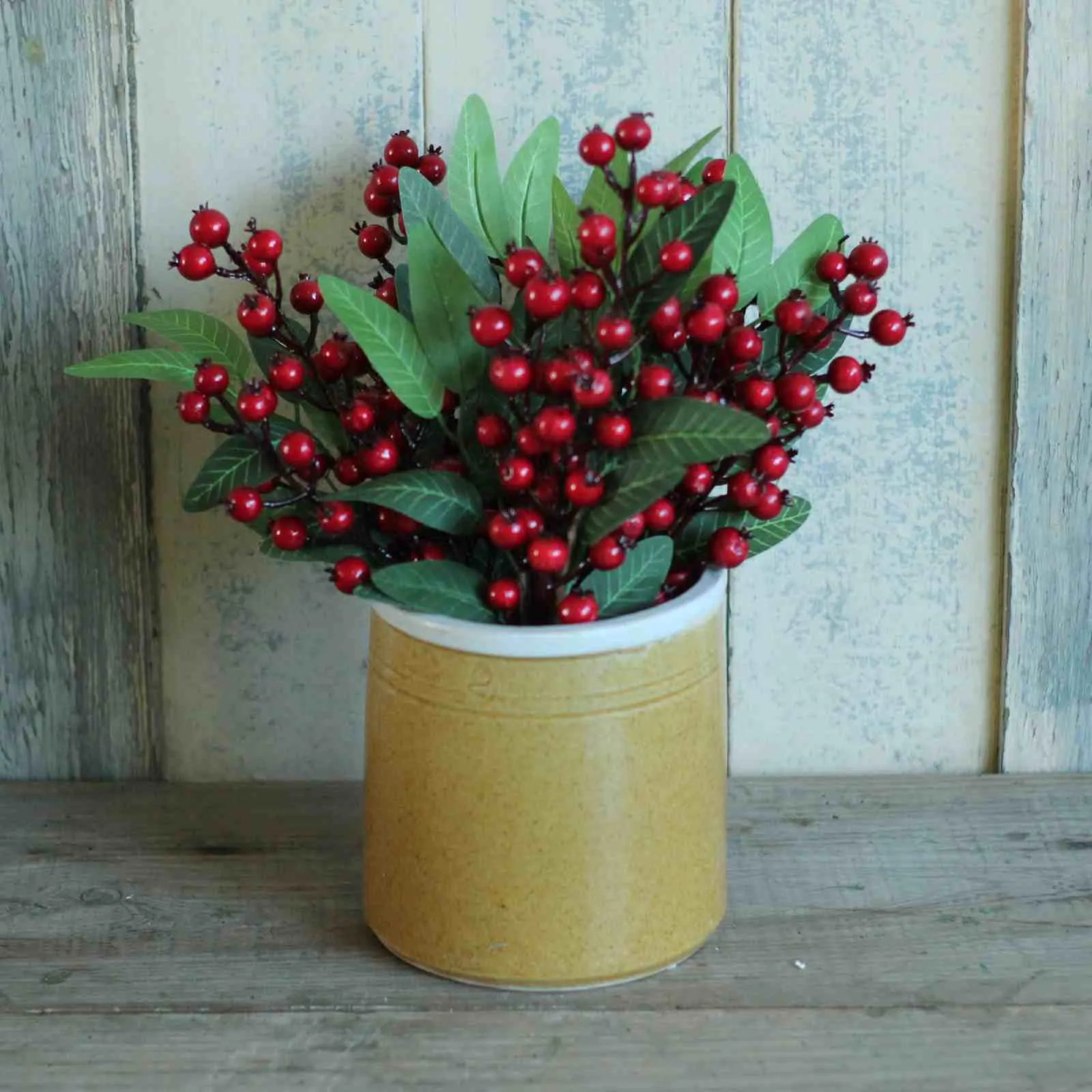 Red Berry Spray with Leaves