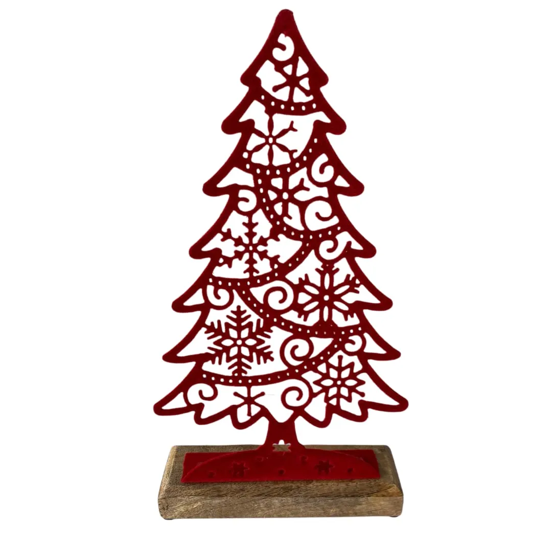 Red Christmas Tree Table Decor