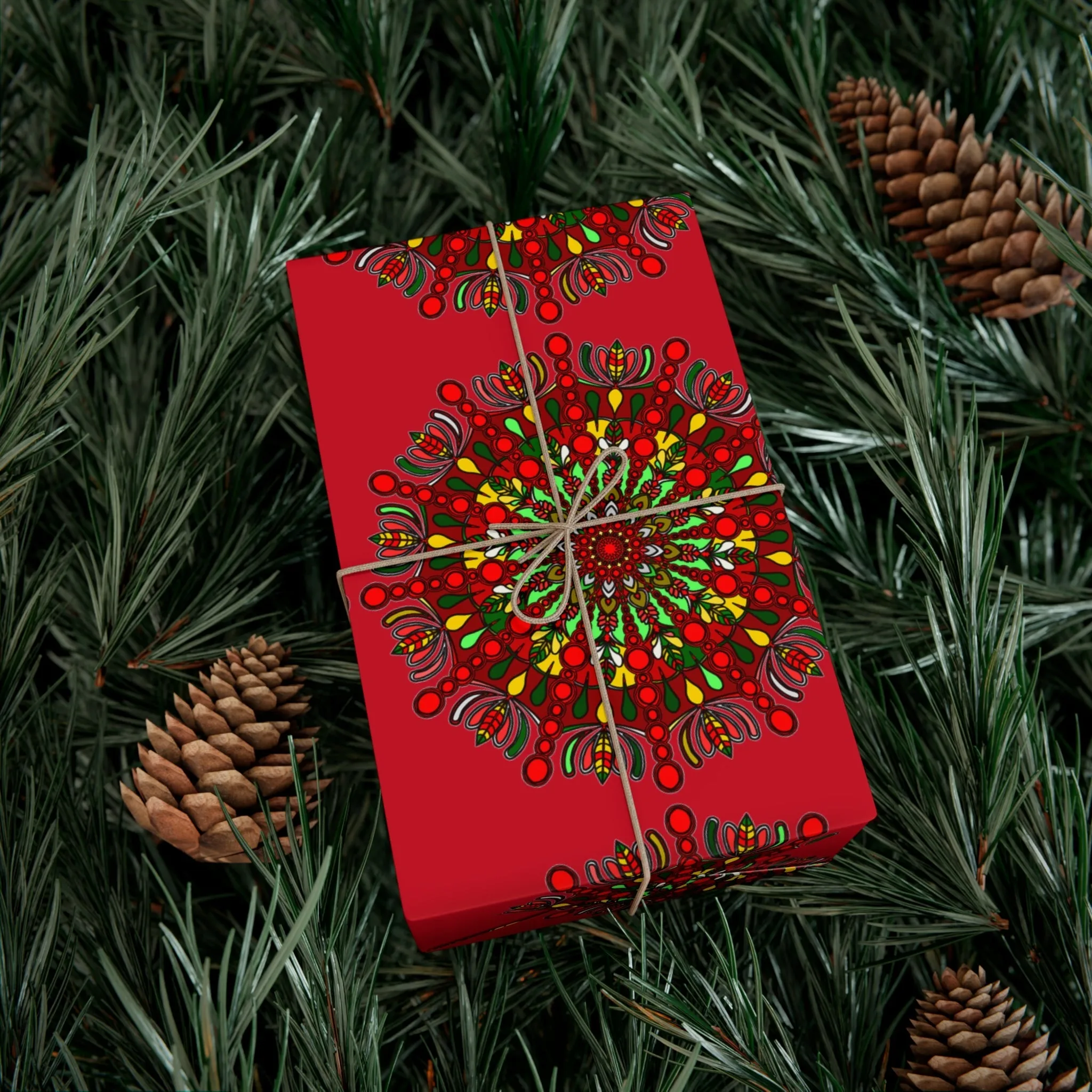 Red Mandala Art Gift Wrap Paper - Premium Quality