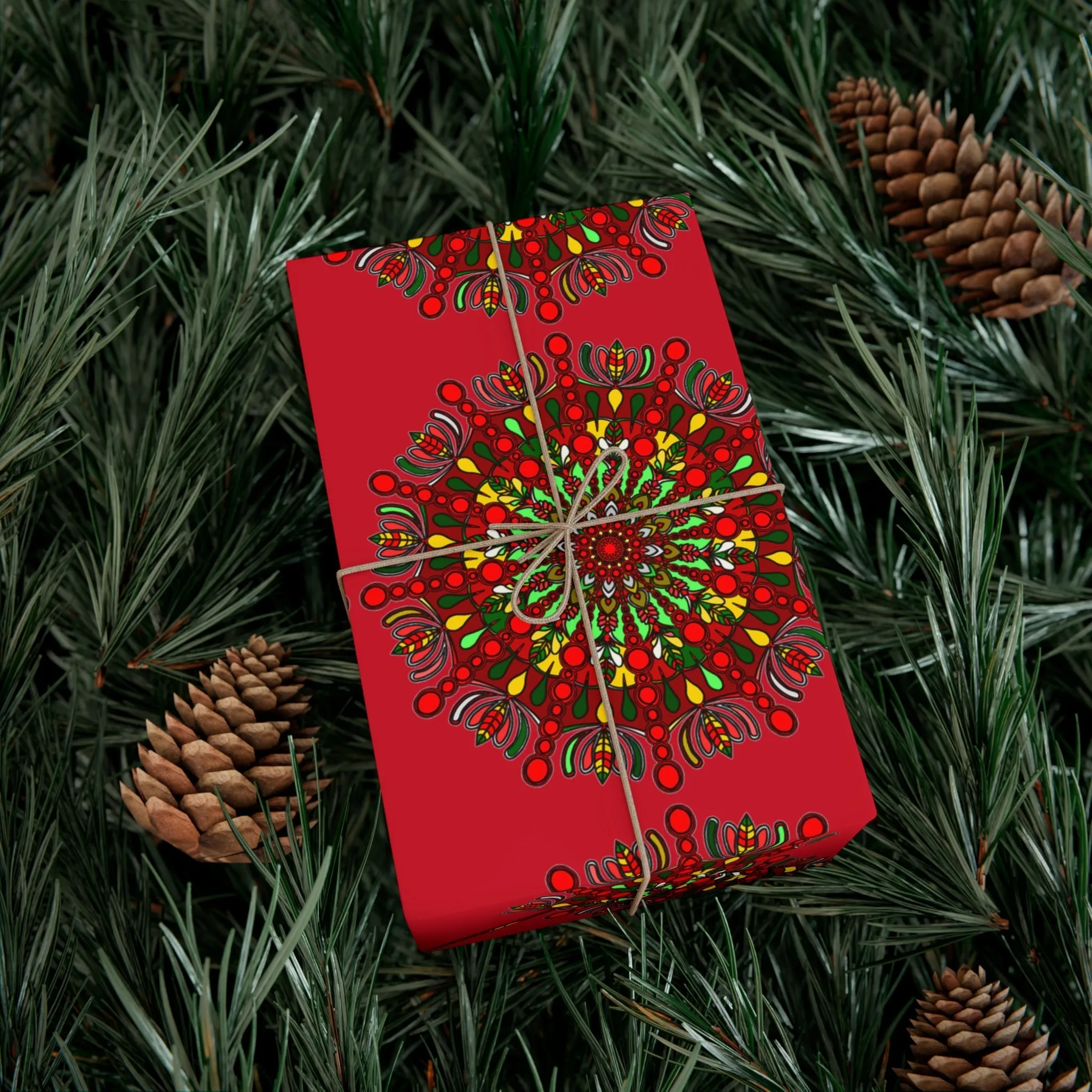 Red Mandala Art Gift Wrap Paper - Premium Quality